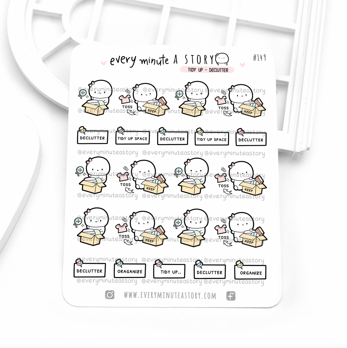 Clutter Stickers De-clutter/tidy up Beanie stickers, work – Every Minute A Story