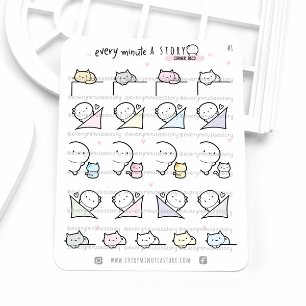 PRE-SALE! Cat deco corners stickers