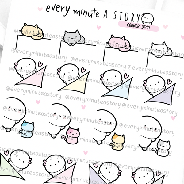 PRE-SALE! Cat deco corners stickers