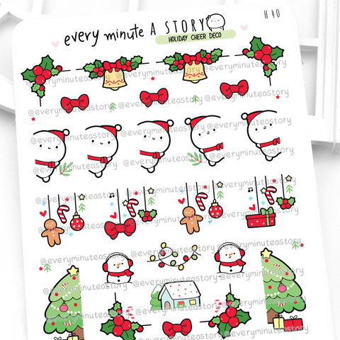 Holiday cheer deco corner stickers, Christmas