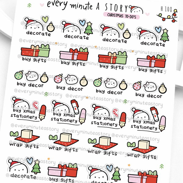 Christmas to-do's stickers, Christmas planner