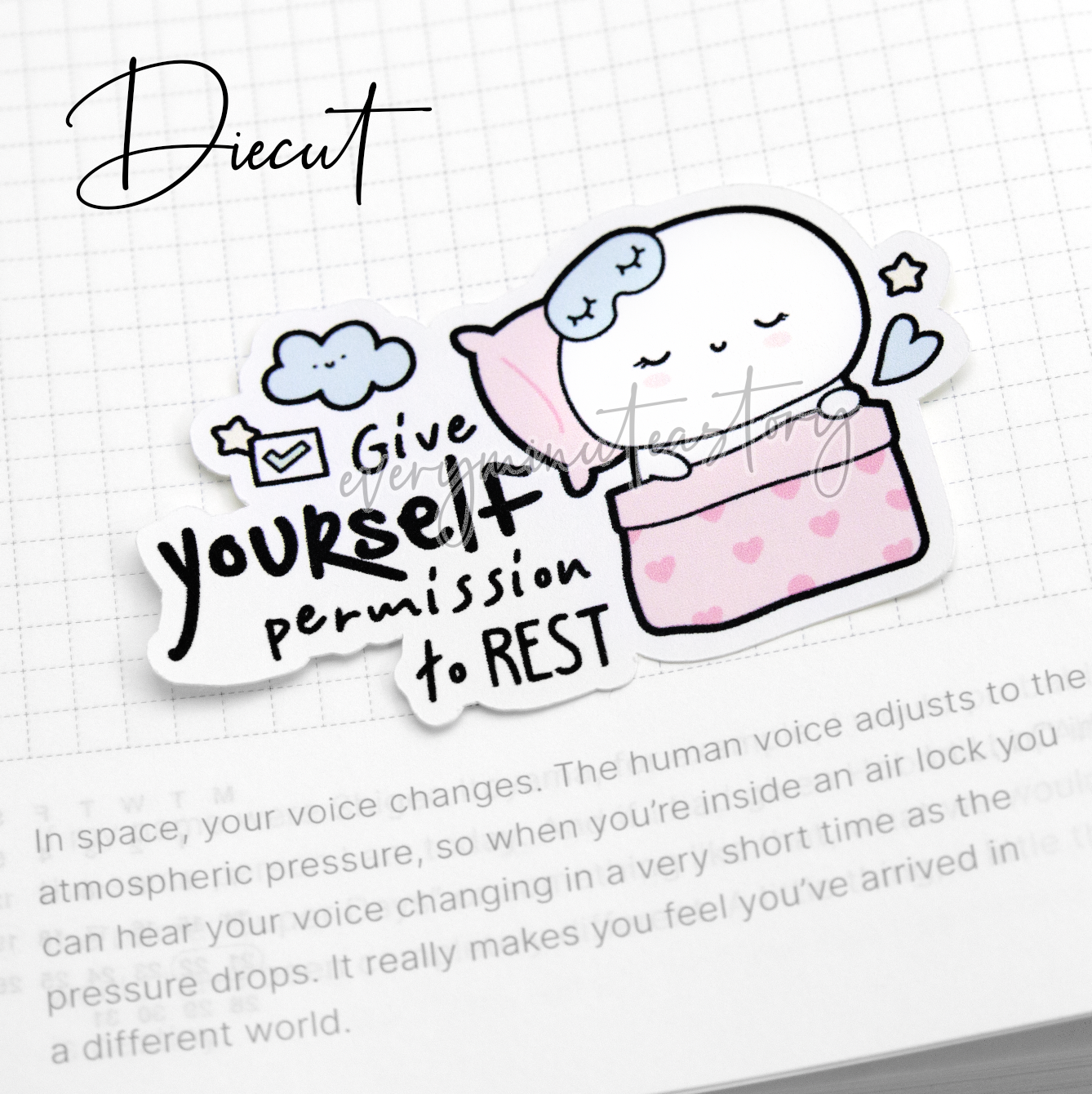 Give yourself permission to rest Beanie die cut