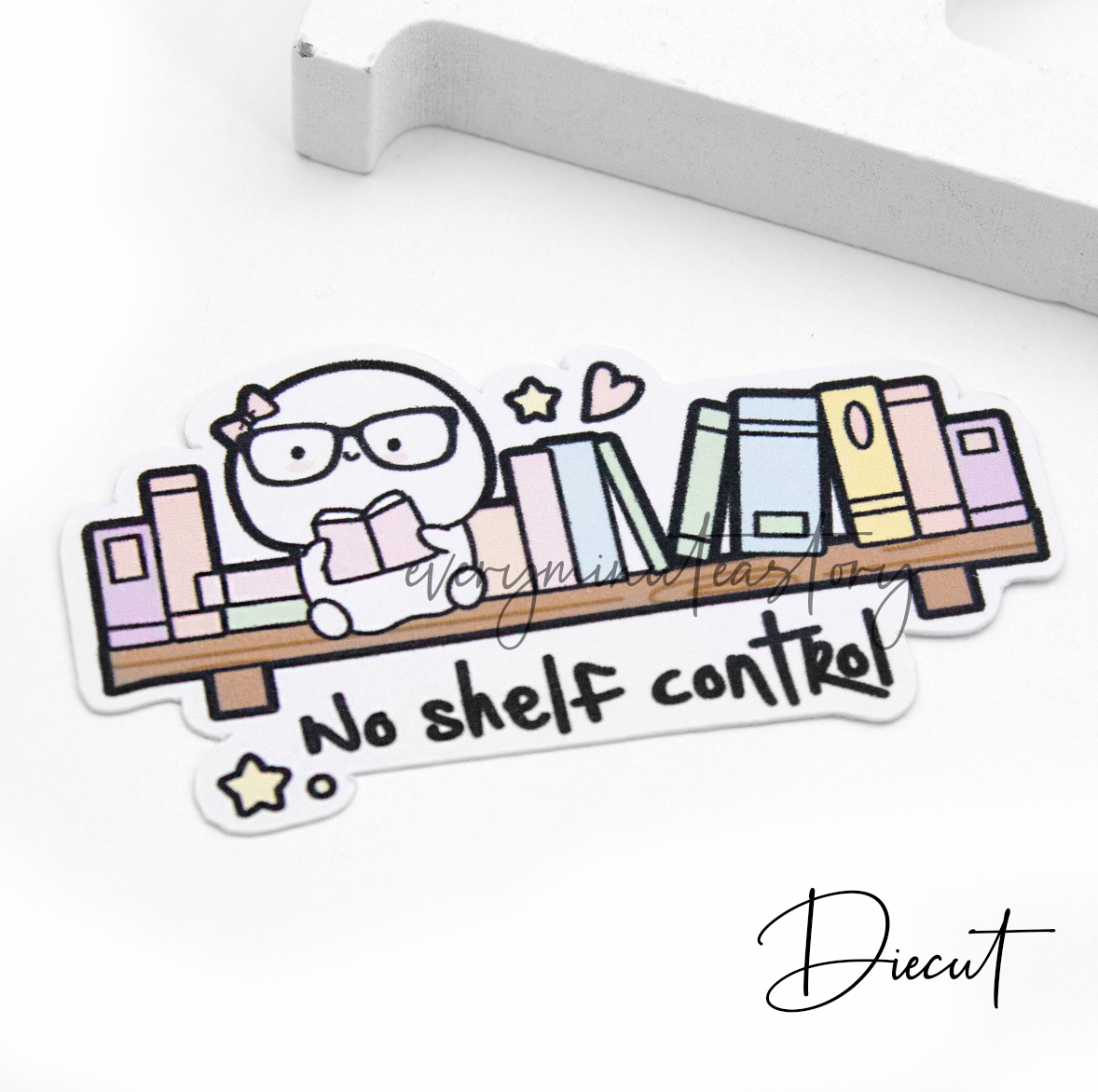 No shelf control Beanie die cut, books, reading lover