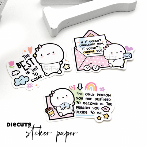 The best is yet to come, Beanie die cuts on sticker paper