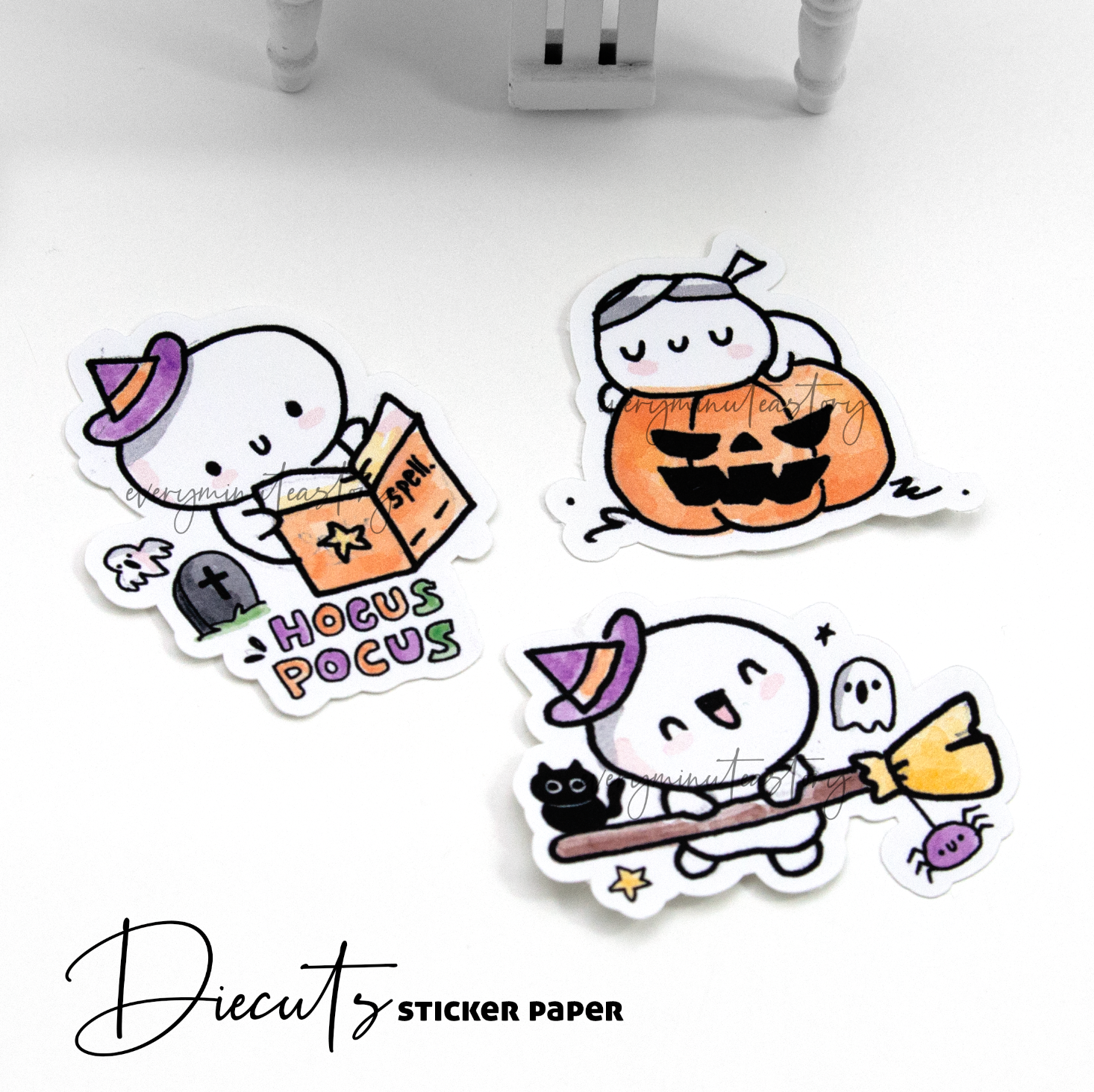 Hand sketched halloween sticker paper die cuts- Low Stock!