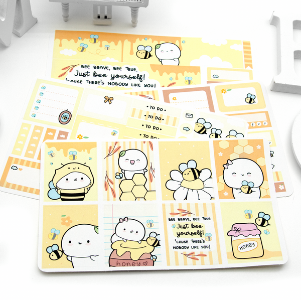 Bee you, honey bee vertical hand-drawn kit- mini and full kit