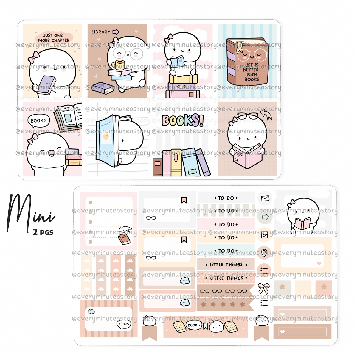 Readers gonna read vertical hand-drawn kit- mini and full kit, books p ...