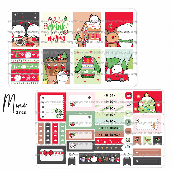 Eat, drink & be merry hand-drawn kit- mini and full vertical kit- Low Stock!