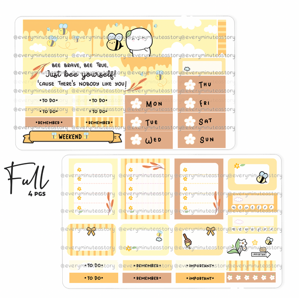 Bee you, honey bee vertical hand-drawn kit- mini and full kit