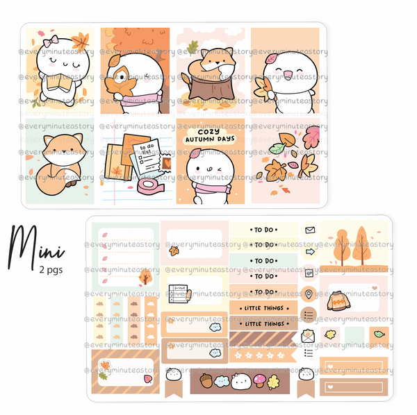 Wrapped in Autumn vertical hand-drawn kit- mini and full kit