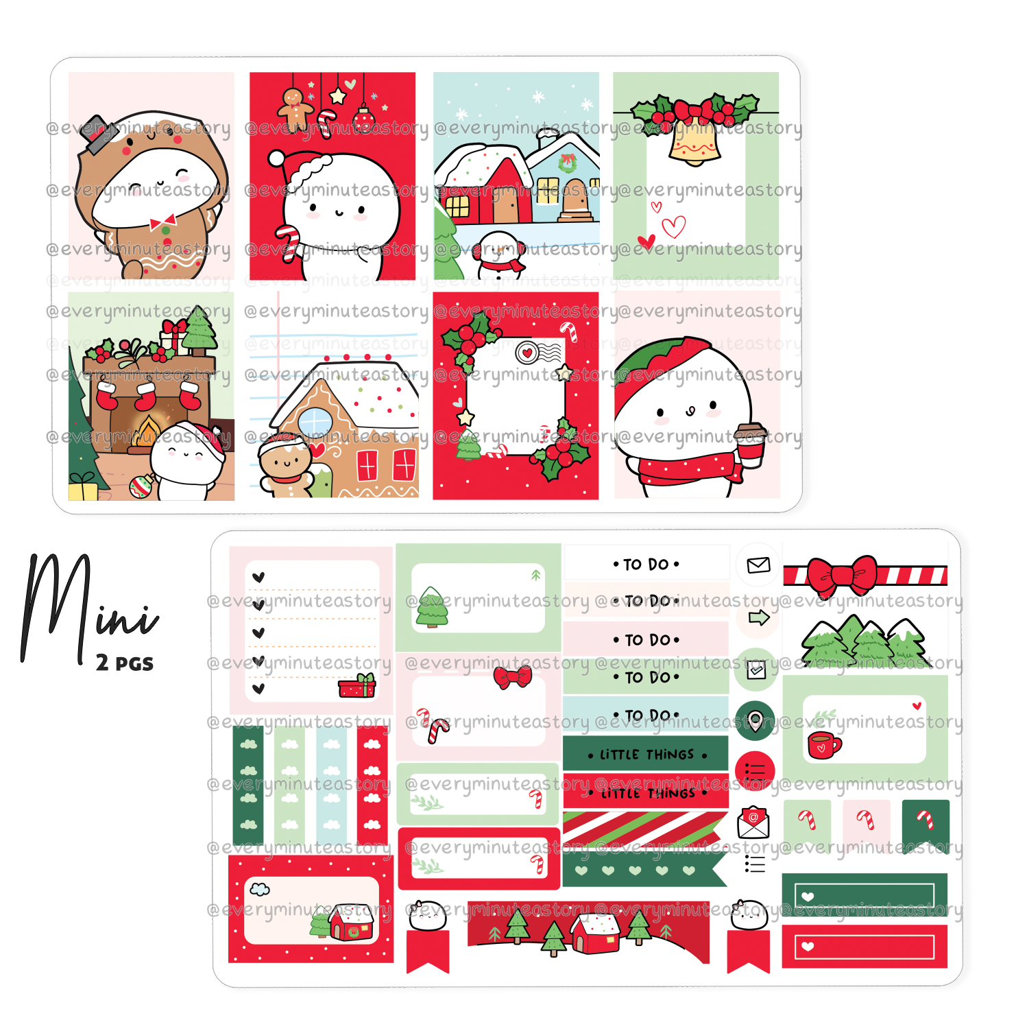Christmas magic vertical hand-drawn kit- mini and full kit- Low Stock!
