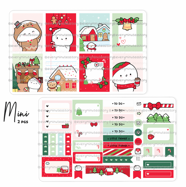 Christmas magic vertical hand-drawn kit- mini and full kit- Low Stock!