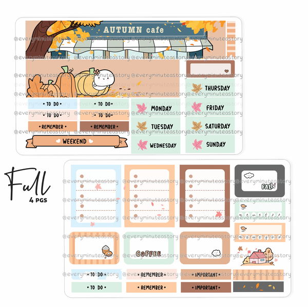 Autumn Cafe hand-drawn kit- mini and full kit- Low stock!