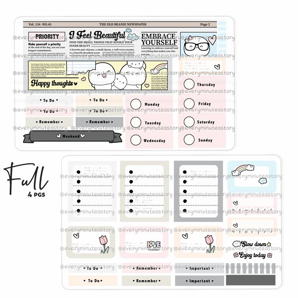 Bright Times, newspaper hand-drawn kit- mini and full kit