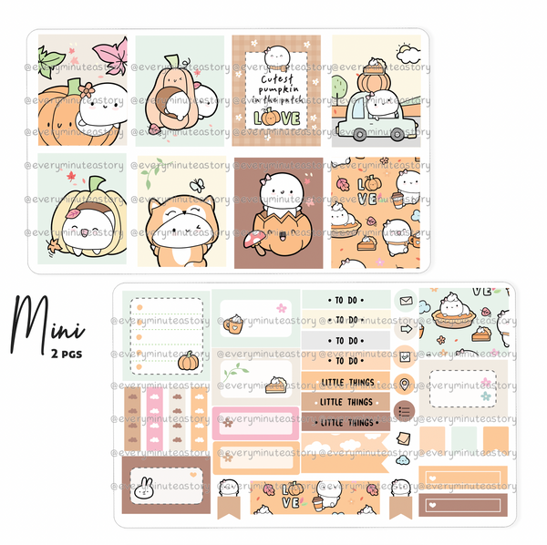 Hello Pumpkin hand-drawn vertical kit- mini and full kit- LOW STOCK!