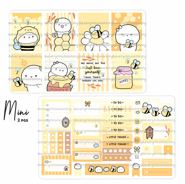Bee you, honey bee vertical hand-drawn kit- mini and full kit