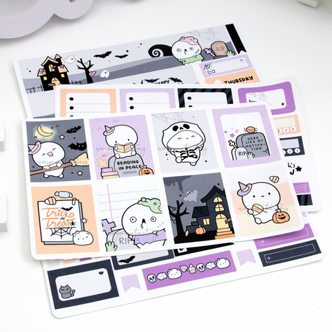 Trick or treat vertical hand-drawn kit- mini and full kit, halloween- Low Stock!