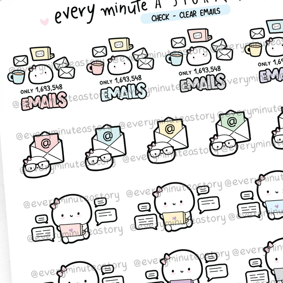 Fun Activity Email Sticker Check-clear emails, work stickers – Every Minute A Story