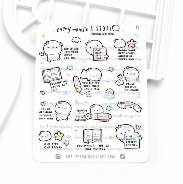 Emotional well being, mental health wellness stickers