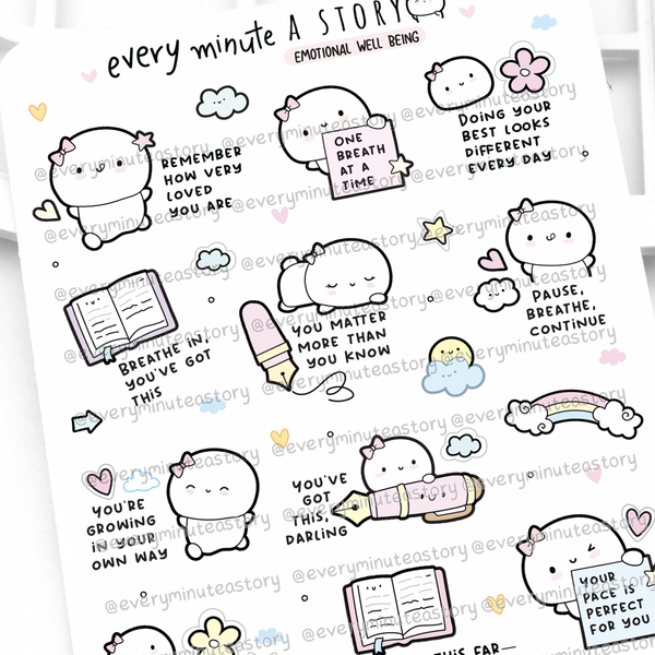 Emotional well being, mental health wellness stickers