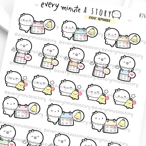 Announcement, event reminder, important date stickers