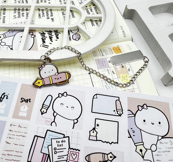Scribbling stories, Beanie enamel chain bookmark- Limit 2/order