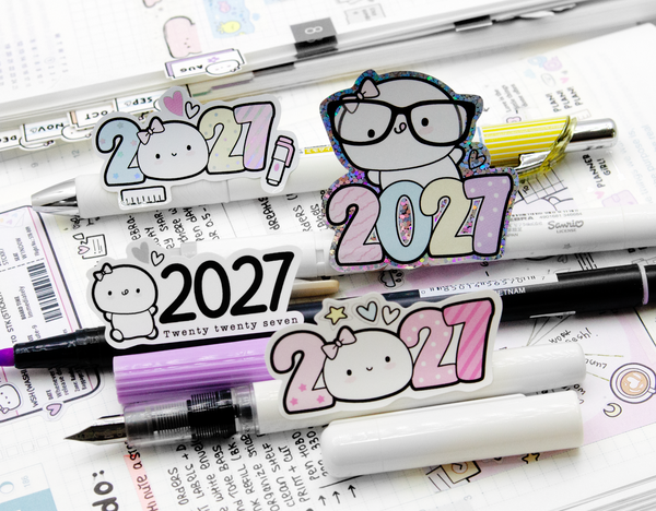 2027 vinyl planner stickers, plain, glitter and holographic- Limited Stock!