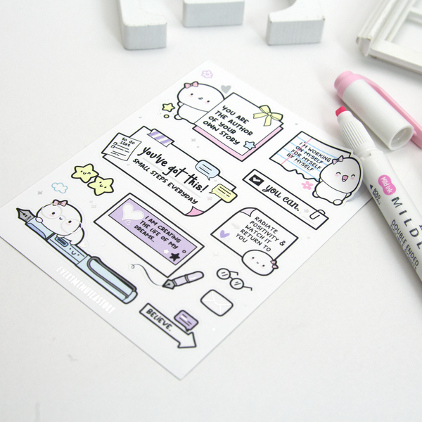 Motivational big stickers Vol.5, silver foil, mental health- Limited Stock!