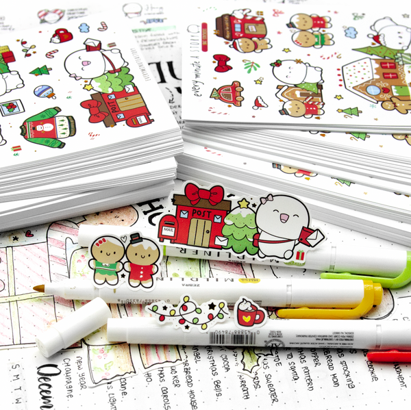 Christmas Magic big stickers gold foil, set of 2- Low Stock!