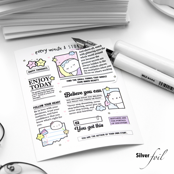 Bright times, silver foiled big stickers Vol.2- Limited Stock!