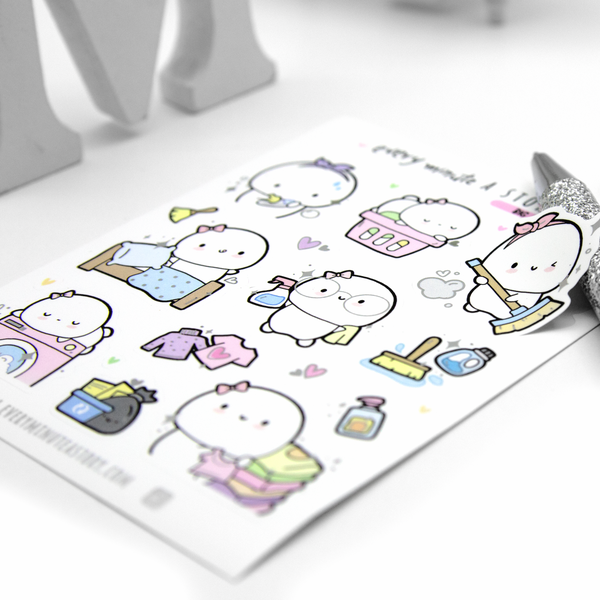 Daily chores, silver foiled big stickers- Limited Stock!