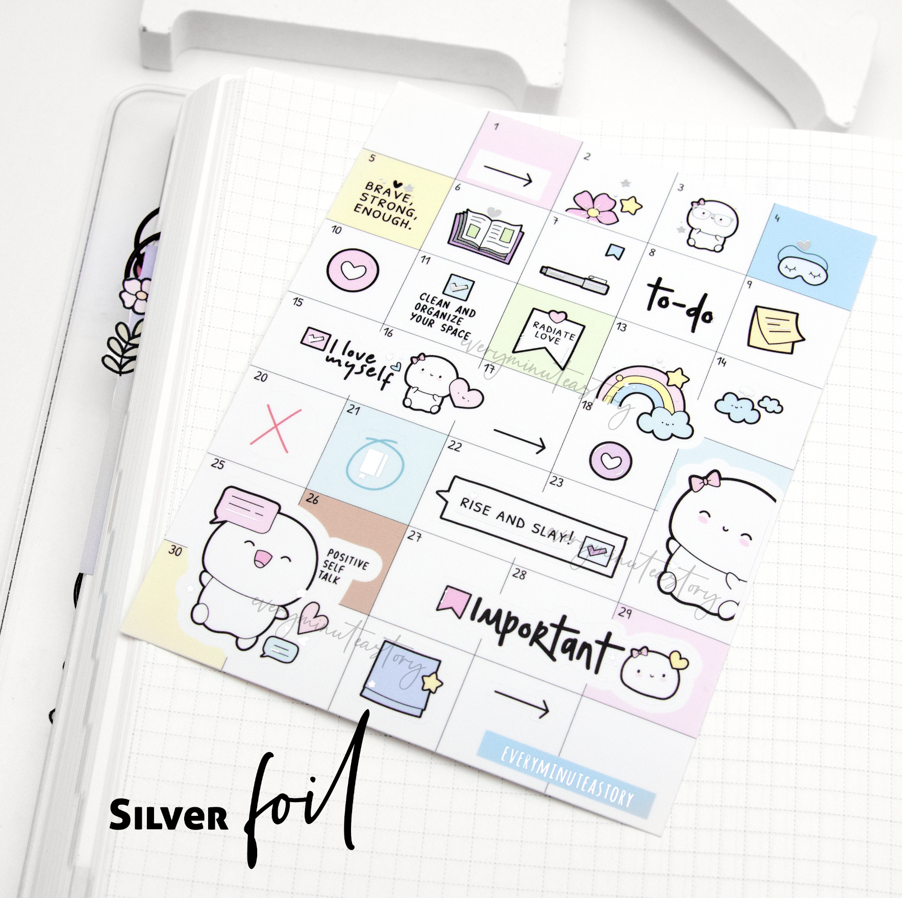 Monthly planner foil stickers- Low Stock!