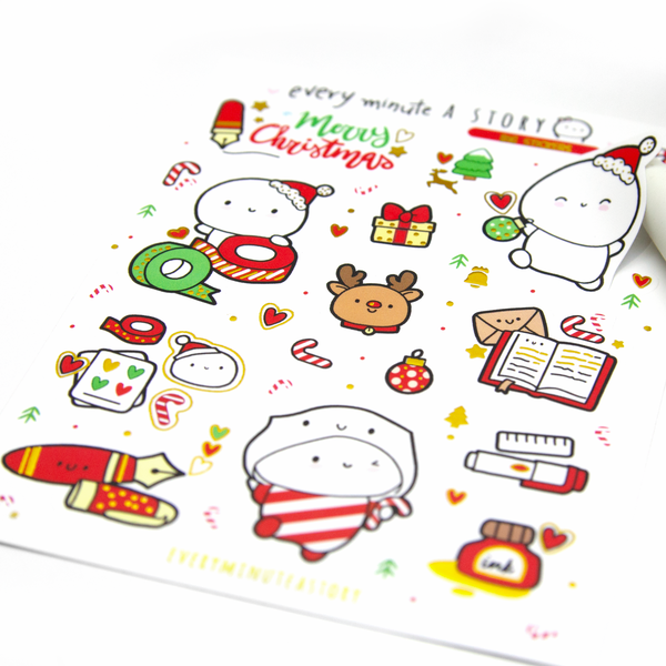 Holiday Cheer big stickers, Christmas foil stickers- Limited Stock!