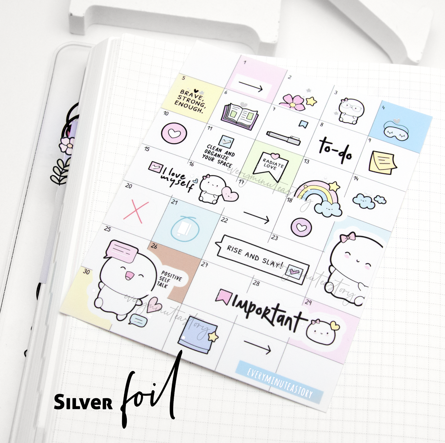 Monthly planner foil stickers- Limited Stock