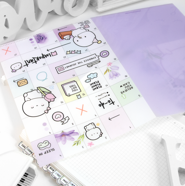 Planner grid sticker storage plastic folder, A5- Limited Stock! Limit 2/order