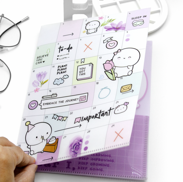 Planner grid sticker storage plastic folder, A5- Limited Stock! Limit 2/order