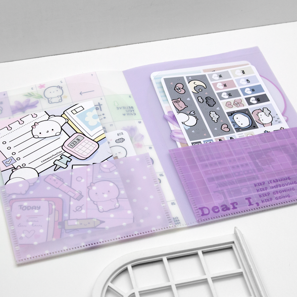 Planner grid sticker storage plastic folder, A5- Limited Stock! Limit 2/order