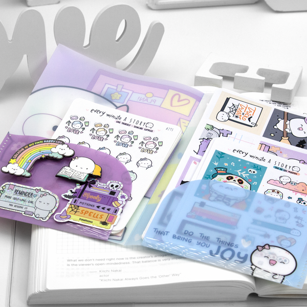 Planner girl sticker storage plastic folder, B6- Limited Stock! Limit 1/order