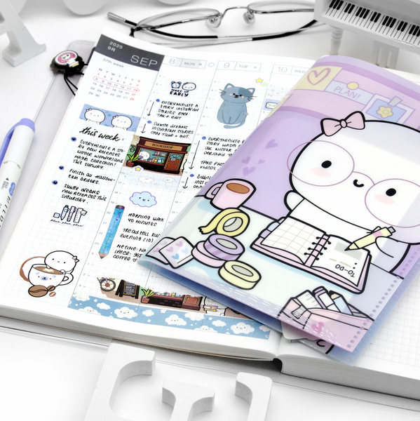 Planner girl sticker storage plastic folder, B6- Limited Stock! Limit 1/order