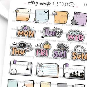 Days of the week functional stickers, Halloween- LOW STOCK!