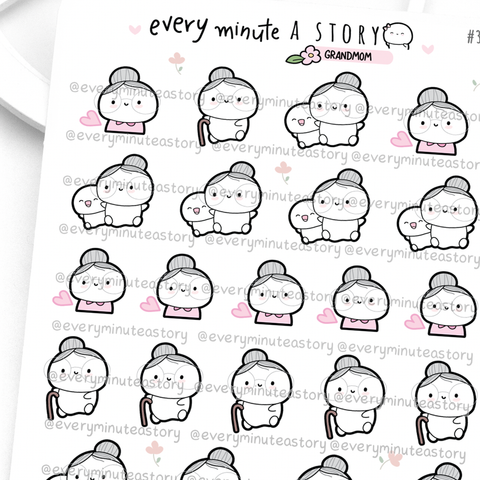 Grandma, grandmother, nonna Beanie stickers