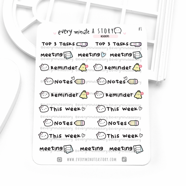 PRE-SALE! Work headers stickers