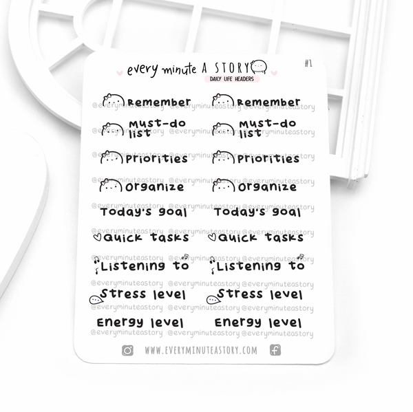 PRE-SALE! Daily life headers stickers