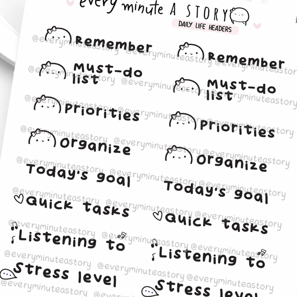 PRE-SALE! Daily life headers stickers