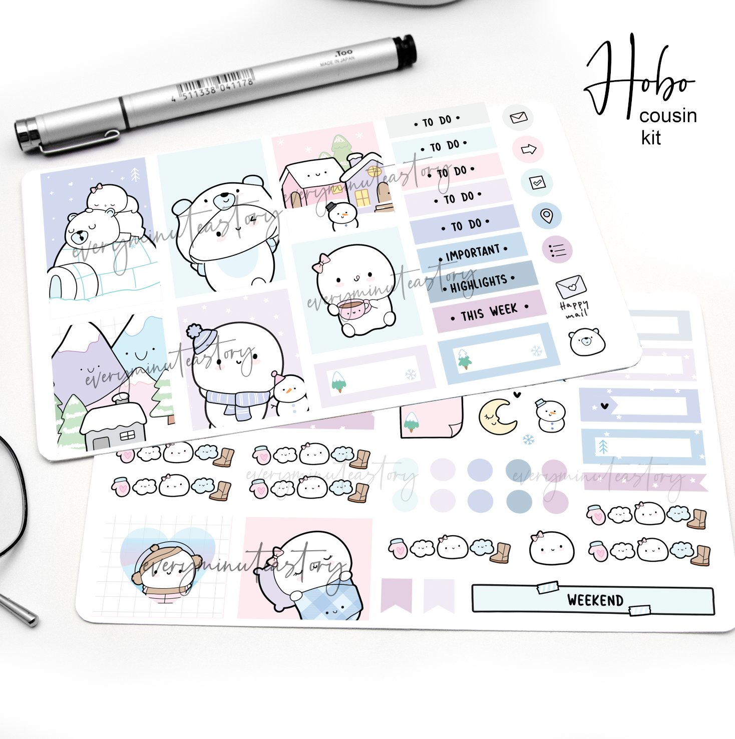 Polar Bear Beanie Hobonichi cousin kit-revamped