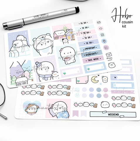 Polar Bear Beanie Hobonichi cousin kit-revamped