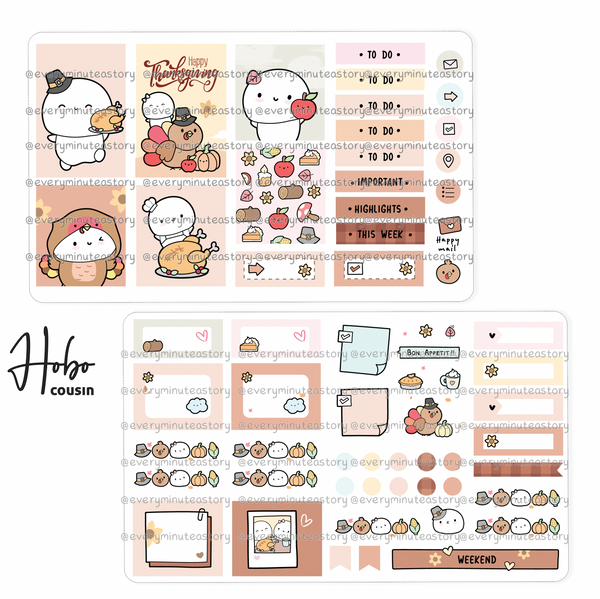 Thanksgiving Beanie Hobonichi Cousin kit- Low stock!