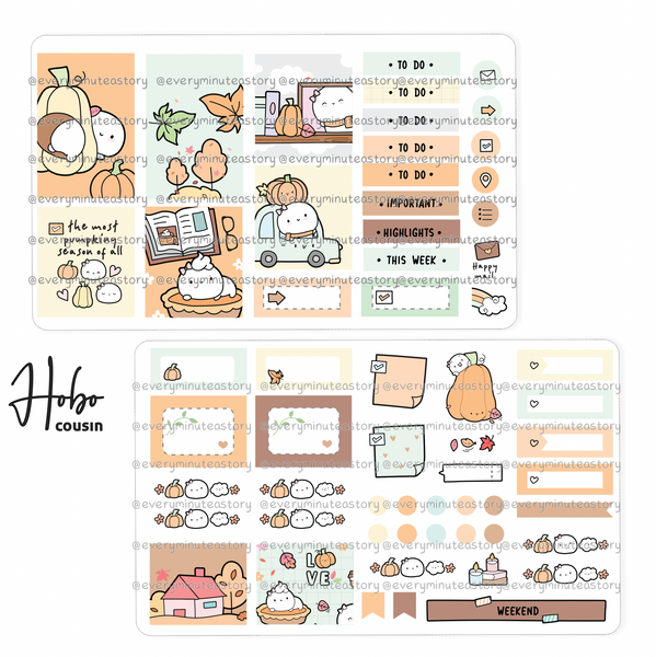 Pumpkin season- Hobonichi cousin kit, fall- Low stock!