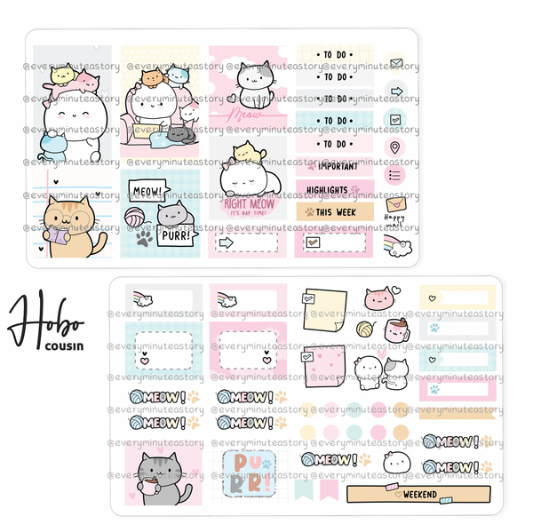 Cat lady Hobonichi cousin kit