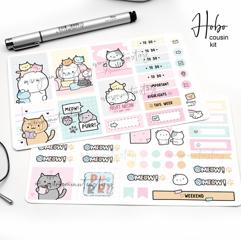 Cat lady Hobonichi cousin kit